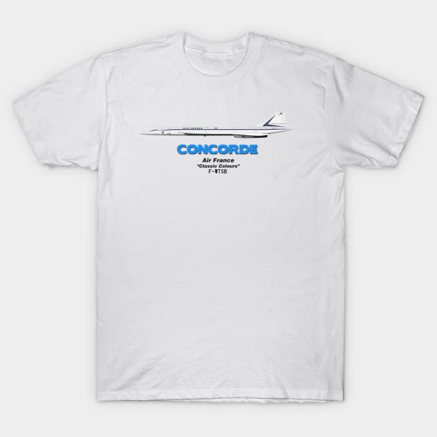 Concorde - Air France "Classic" T-Shirt by TheArtofFlying